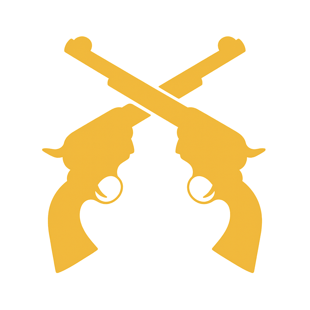 Zlaté pistole Colt - westernový motiv